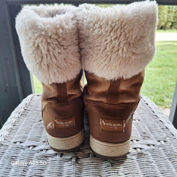 Koolaburra By UGG Womens Brown Suede & Faux Shearling Winter Boots Size 8 Side Z - Picture 5 of 12